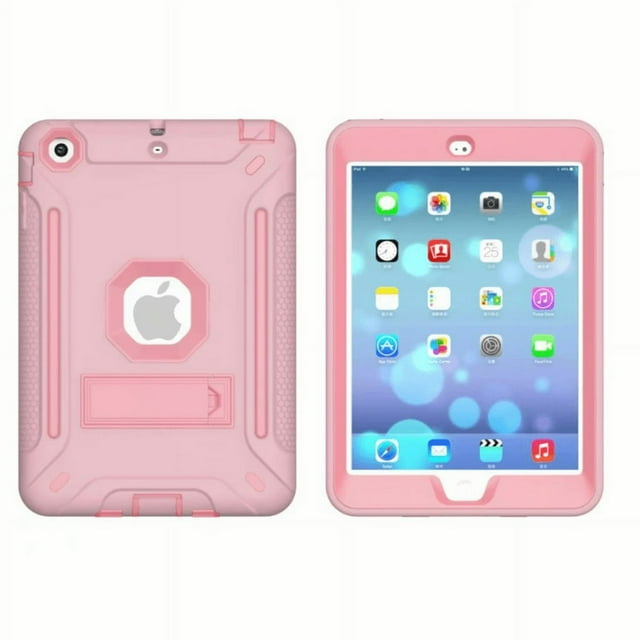 QJUHUNG Étui pour iPad 9e Génération Étui pour iPad 8e Génération Étui pour iPad 7e Gén. Étui iPad 10,2” 2021/2020/2019 3 en 1 Robuste Résistant Anti-Choc Étui de Protection avec Support Porte-Stylo Rose
