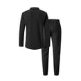 thumbnail image 5 of Men's Spring Fall 2-Piece Set, Casual Collar Long Sleeve Shirt and Long Pants, Smart Casual Office Outfit For Business and Daily Wear,Black,2XL, 5 of 6