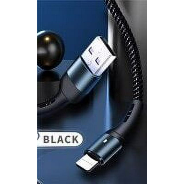 VONKY Charging Cable Nylon Braided Smart Data Cord USB Charger Wire Mobile Phone Accessory, Black, Replacement for iOS