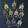 thumbnail image 2 of Zhuge-c handmade necklace pendant suitable for both men and women, natural stone wrapped wire life tree pendant, gold square necklace accessory, earring pendant (color), 2 of 2