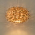 thumbnail image 6 of Fichiouy 40cm Weaving Rattan Ceiling Pendant Light Shade Bird Nest Hanging Lamp E27 Golden, 6 of 8