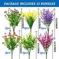 thumbnail image 4 of 24 Bundles Artificial Fake Flowers Outdoor, 6 Styles UV Resistant No Fade Faux Plastic Greenery Shrubs Plants for Hanging Garden Porch Window Box Farmhouse Outside Decoration, 4 of 5