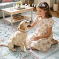 thumbnail image 2 of Lahome Decor 8'x10' Area Rug, Floral Washable Rugs for Living Room, Non Slip Soft Ultra-Thin Indoor Decor Elegant Carpet Vintage Flower Rug Indoor for Bedroom Dining Room Blue, 2 of 11