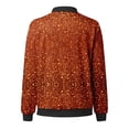 thumbnail image 5 of XIAONU Women's Sequin Zip Up Bomber Jacket Casual Party Stand Collar Long Sleeve Outerwear, 5 of 5