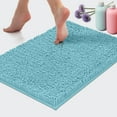 thumbnail image 4 of LuxUrux Bath Mat-Extra-Soft Plush Bath Shower Bathroom Rug,1'' Chenille Microfiber Material, Super Absorbent Shaggy Bath Rug. Machine Wash & Dry (15 x 23, Spa Blue), 4 of 8