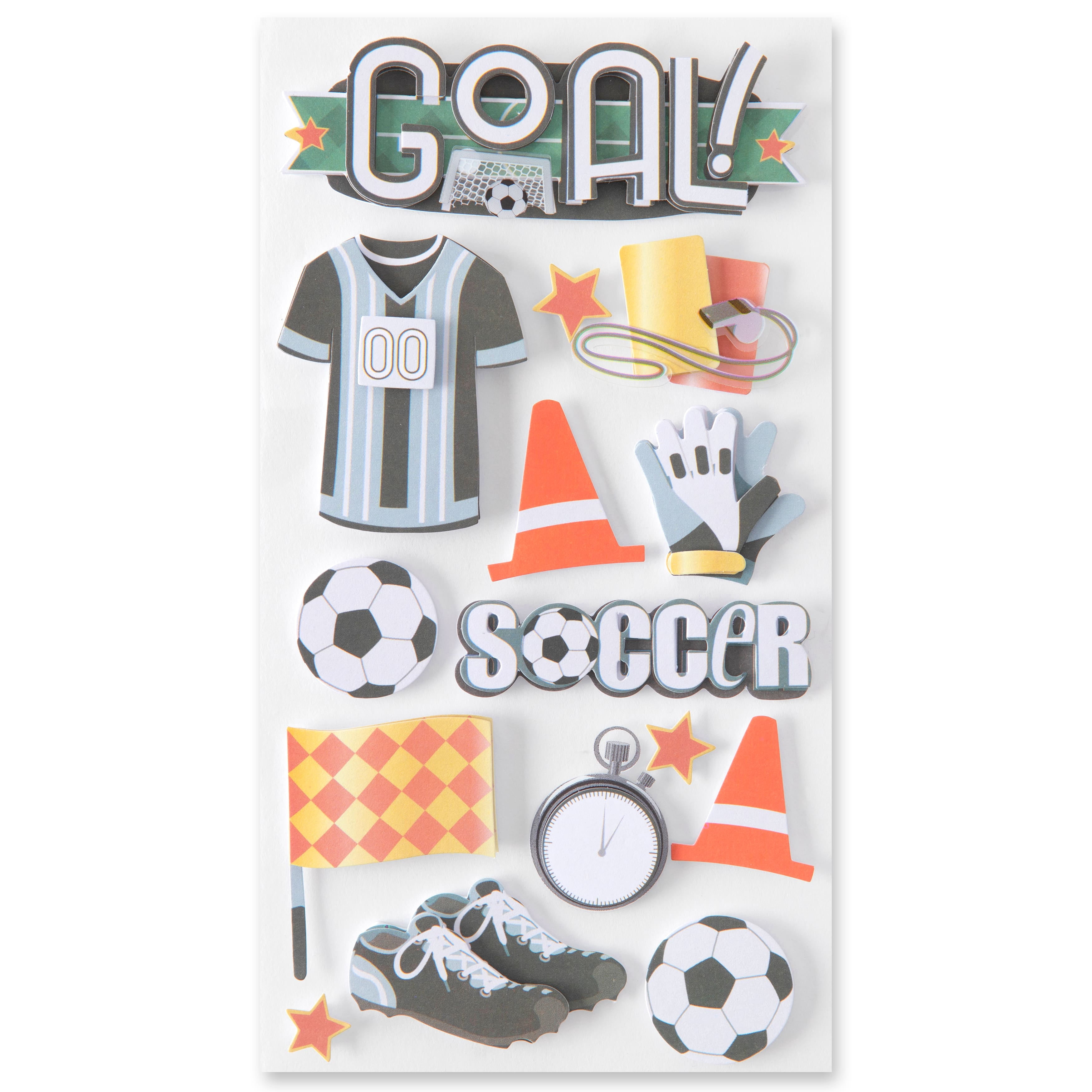 Recollections Soccer Icon Stickers, 12 Pack