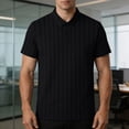 thumbnail image 5 of DayScoop Plus Size T-Shirt for Men Solid Color T Shirt Summer Short Sleeve Casual Fashion Style Striped Breathable Mesh Seamless Half Sleeved Oversize Tops, 5 of 6