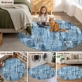 thumbnail image 5 of Blue Abstract Round Area Rug 4Ft Washable Circle Rugs for Bedroom Dining Room, Vintage Geometric Gradient Oil Painting Simple Non-Slip Carpet Floor Mats Indoor Outdoor Carpet Runner Home Decor, 5 of 8
