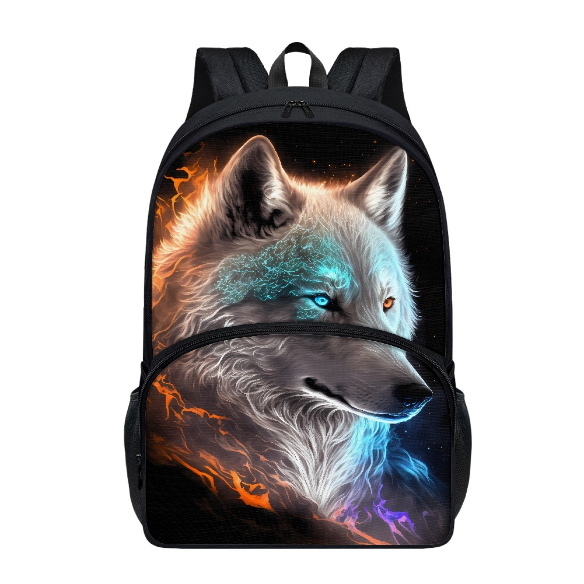 ZOCAVIA Animal Wolf Backpack for School Cute Boys Bookbag Preschool ...