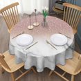 thumbnail image 3 of Pink Glitter White Marble Pattern Round Tablecloth 60"x60",Wrinkle Wipeable Table Cloth for Kitchen Dining Room Picnic Patio Party, 3 of 6