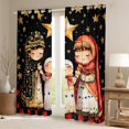 thumbnail image 2 of Manfei Merry Xmas Black Out Curtains,Cartoon Girls Curtains Pack of 2 (42x63 Each),Happy New Year Bedroom Curtains For Teens,Ultra Soft Home Decor, 2 of 6