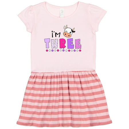 

Inktastic I m 3 Cute Cow and Polka Dots Gift Toddler Girl Dress