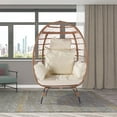 thumbnail image 1 of KOSSMAI Fauteuil Oeuf de Patio Rembourré en Tissu Osier, 1 of 5