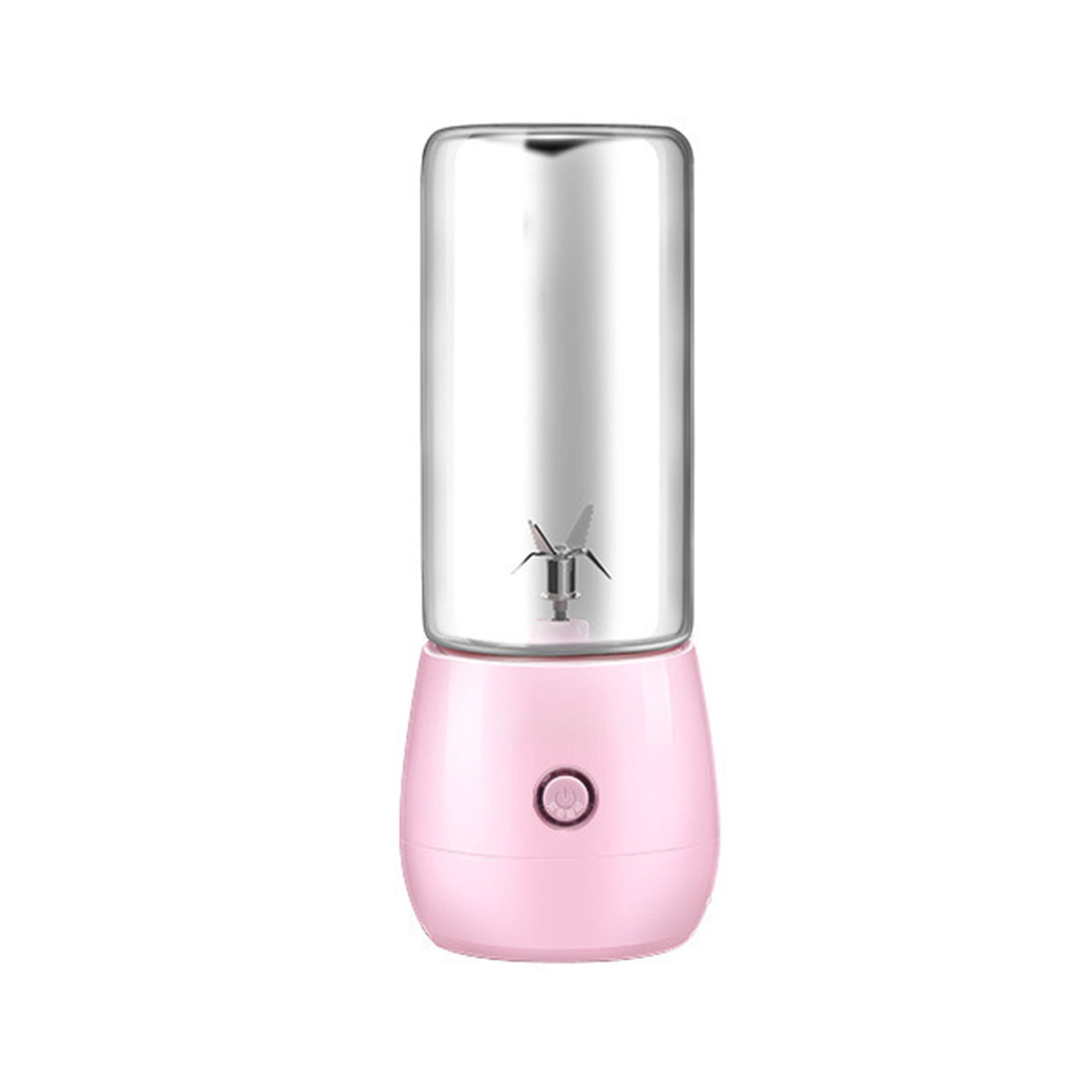 Portable USB Juicer Cup | Mini Personal Blender | 4-Blade Stainless Steel | Leak-Proof Portable Smoothie Maker | Auto Timer & Easy Clean | 21x8.5cm | White or Pink | 1 Piece | Travel Fresh Juice