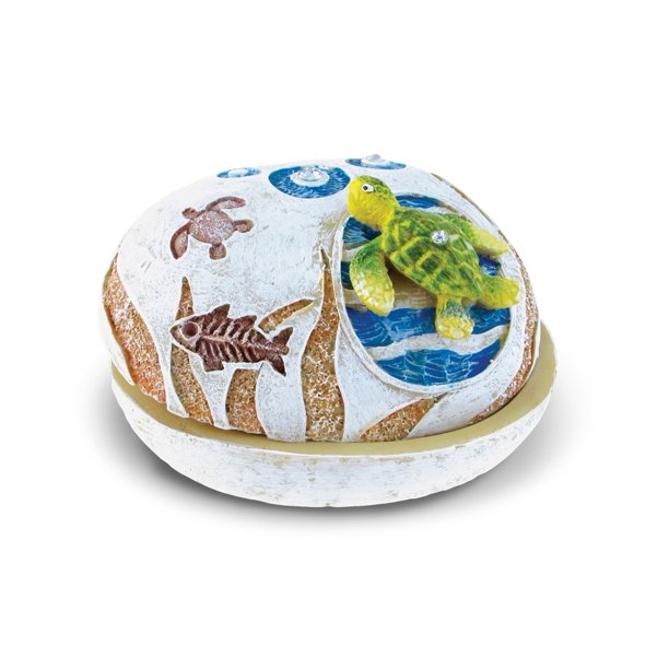 Puzzled Stone Jewelry Box Sea Turtle