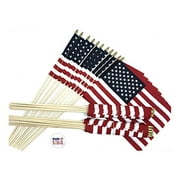 World Flags Direct 3 DOZEN 12"x18" US Stick School Classroom Flags , American Made 12x18 Flag is Mounted on a 30" Wood Staff, Beautiful Colors