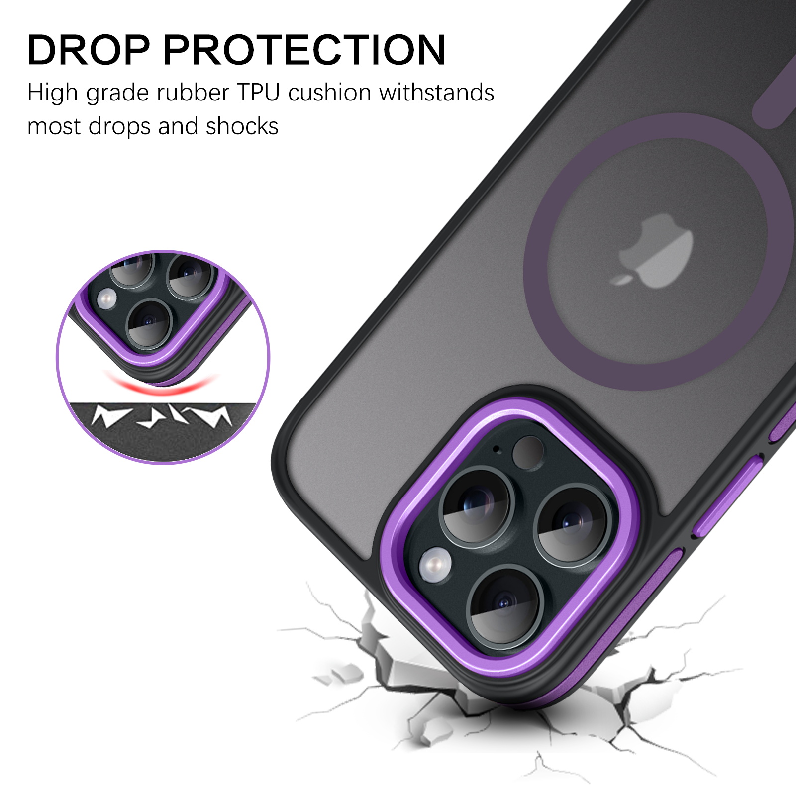Bentoben iPhone 16 Pro Max Case Purple Matte photo 3