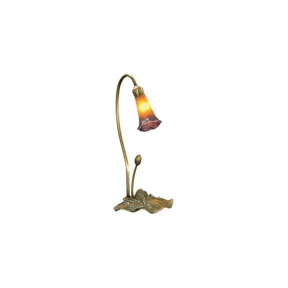 Meyda Lighting 16'H Amber/Purple Pond Lily Accent Lamp - 12460