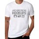 thumbnail image 1 of Men's Casual Cotton Graphic T-Shirt - "Just Here for the Hookups" Camping Design with Power Plug & Car Graphics, Relaxed Fit Short Sleeve Crew Neck Tee for Outdoor Adventures, 1 of 5