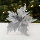 thumbnail image 3 of Flores artificiales de Navidad con lentejuelas brillantes de 26 cm, adorno colgante para árbol de Navidad, corona de bricolaje, decoración para bodas, fiestas de Año Nuevo y el hogar, 3 of 5