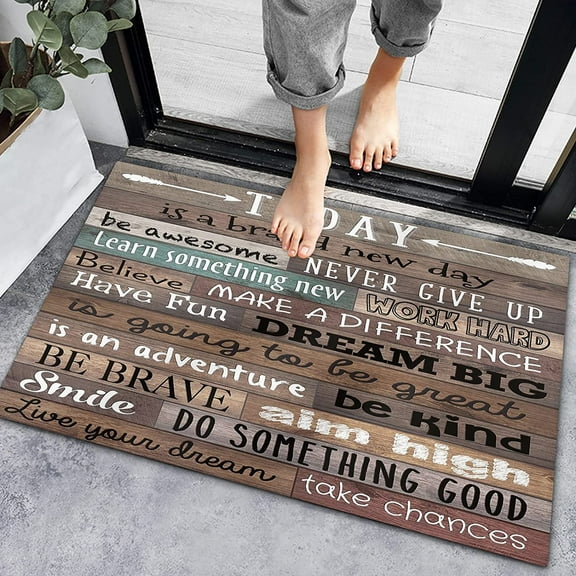 Bathroom Shower Mat Doormat Bath Rug Non Slip,Inspirational Motivational Quotes Floor Rug Absorbent Carpets Floor Mat Home Decor for Kitchen Bedroom Rug 16x24IN