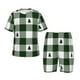 thumbnail image 1 of Balery Green White Lumberjack Plaid Conjunto de Pijama Infantil de Manga Corta con Estampado – Ropa de Dormir de Algodón Suave-Medium, 1 of 6