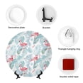 thumbnail image 4 of Daiia Tropical Flamingo Printed Pattern Ceramic Plate Dinner Plates Bone China Decorative Plates with Display Stand Art Ceramic Ornaments for Wall Hanging Decoration-7in, 4 of 6