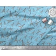 thumbnail image 2 of Soimoi Blue Cotton Voile Fabric Text & Eiffel Tower Architectural Fabric Prints By Yard 42 Inch Wide, 2 of 3