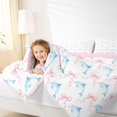 thumbnail image 3 of jejeloiu Watercolor Dolphin Bow Full Size Comforter Sets For Girls,Sweet Nautical Theme Bedding Comforter Set,Pastel Blue,Pink Reversible,3-Piece,1 Comforter and 2 Pillowcases, 3 of 7