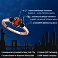 thumbnail image 2 of Gem Stone King 18K Rose Gold Plated Silver Red Garnet and Black Onyx Engagement Ring for Women | 1.13 Cttw | Oval 7X5MM | Gemstone January Birthstone | Size 7, 2 of 6