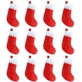 thumbnail image 1 of 12 Pcs Bas de Noël en Feutre Rouge 15 Pouces pour Décoration de Fête de Noël, 1 of 6