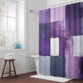 thumbnail image 6 of Abstract Color Block Shower Curtain for Bathroom Decor, Dark Purple Block Oil Painting Gradient Waterproof Fabric Shower Curtain, 72"x96" Set with 12 Hooks, 6 of 9