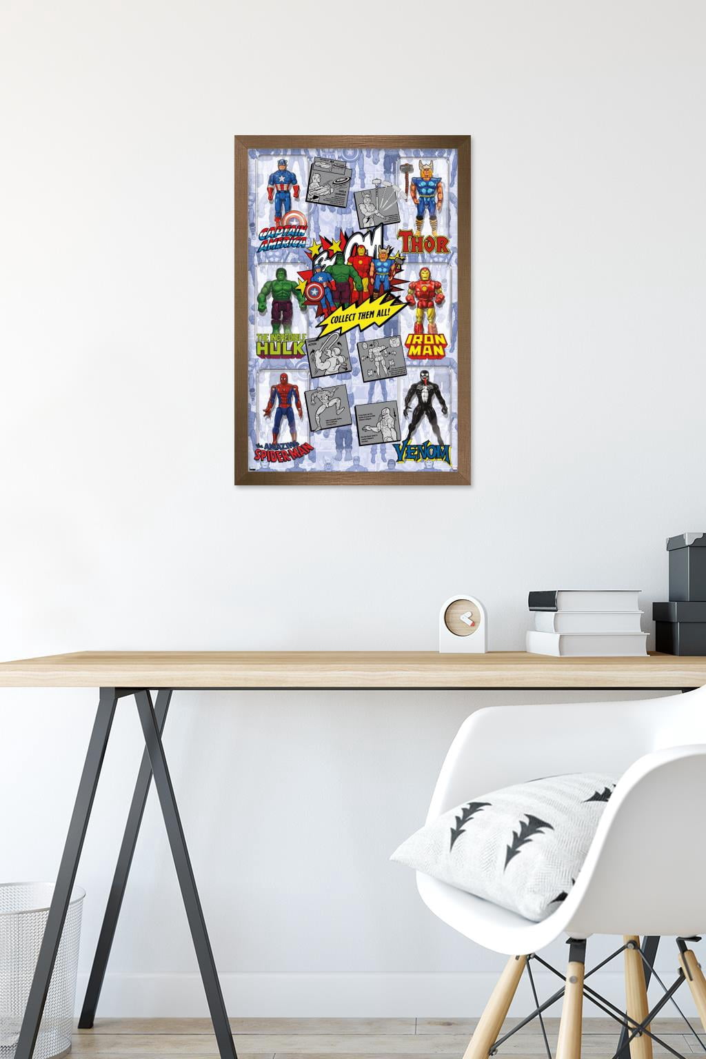 Marvel Comics - Action Figures Wall Poster, 14.725" x 22.375", Framed