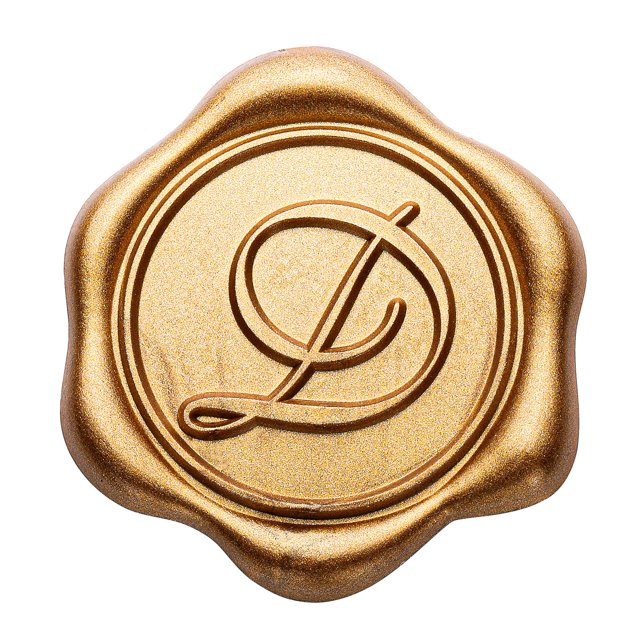 Pegatinas Yoption con sello de cera con inicial en D, paquete de 50 unidades, bronce dorado