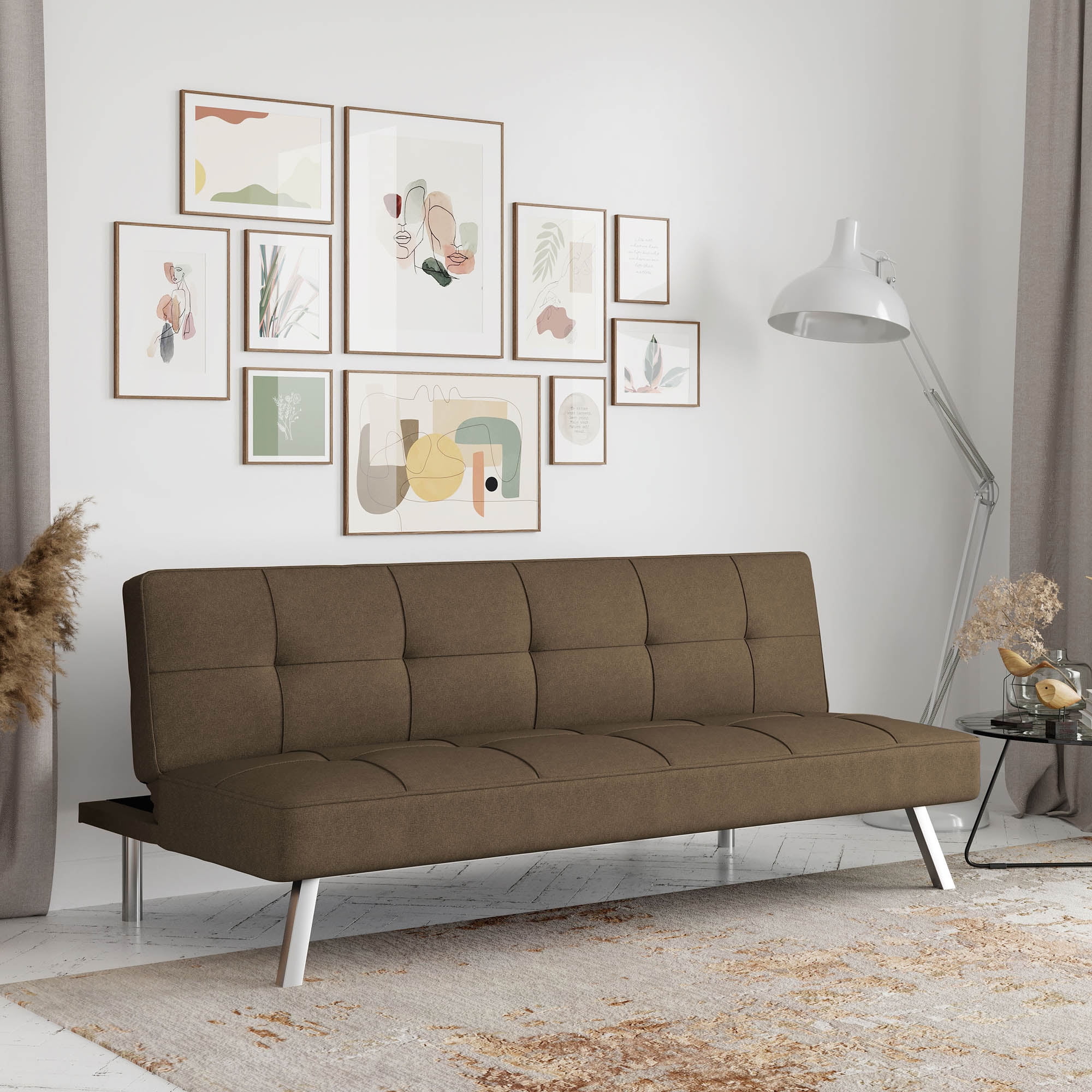 Futon Metal Frame Full Size Premium Sofa Sleeper Black Dorm Guest Couch Brandnew 