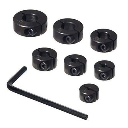 UPC: 0843441105213 | POWERTEC 71491 Drill Bit Stop Collar Assortment w/Split Ring Design and Size Markings – 1/8   3/16   1/4   5/16   3/8   7/16   1/2  – 7 Piece Set