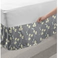 thumbnail image 2 of Flowers Insects Bed Skirt, Spring Art Iris Flowers and Dragonflies on Greyscale Background, Elastic Bedskirt Dust Ruffle Wrap Around for Bedding Decor, 4 Sizes, Grey Yellow and White, by Ambesonne, 2 of 2