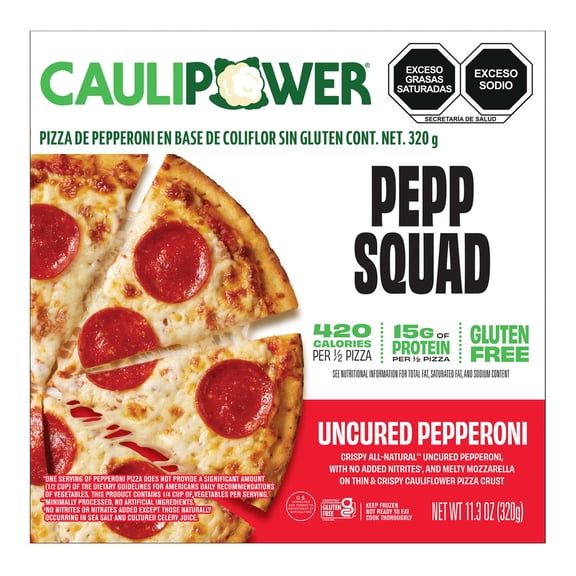 Pizza de pepperoni sin curar con base de coliflor sin gluten 320g