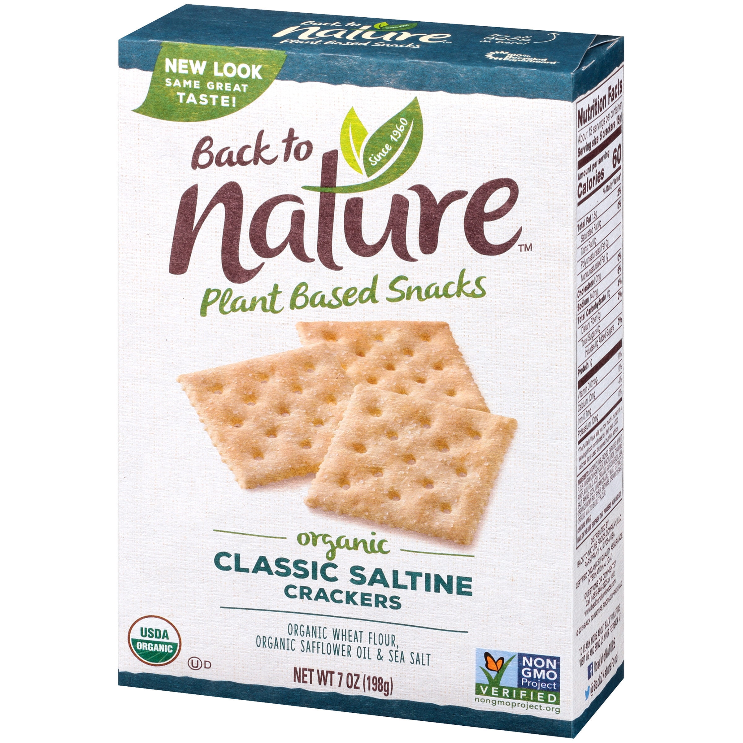 Back To Nature Plant Based Snacks Organic Classic Saltine Crackers 7 Oz Box Walmart Com Walmart Com