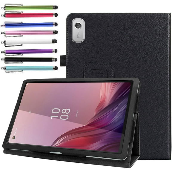 elitegadget Case for Lenovo Tab M9 (TB-310FU) - Lightweight Folio Stand Cover PU Leather Case for Lenovo Tab M9 9 Inch Display 2023 Released 1 Random Stylus (Black)