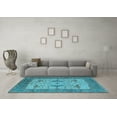 thumbnail image 3 of Ahgly Company Indoor Round Oriental Light Blue Industrial Area Rugs, 8' Round, 3 of 4