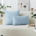 thumbnail image 6 of Throw Pillow Covers 18 x 18 Inch, Set of 2 - Blue Decorative Soft Corduroy Striped Boho Throw Pillow Covers, Modern Home Cushion Pillow Cases for Farmhouse, Couch, Sofa, Bed & Living Room Decor, 6 of 8