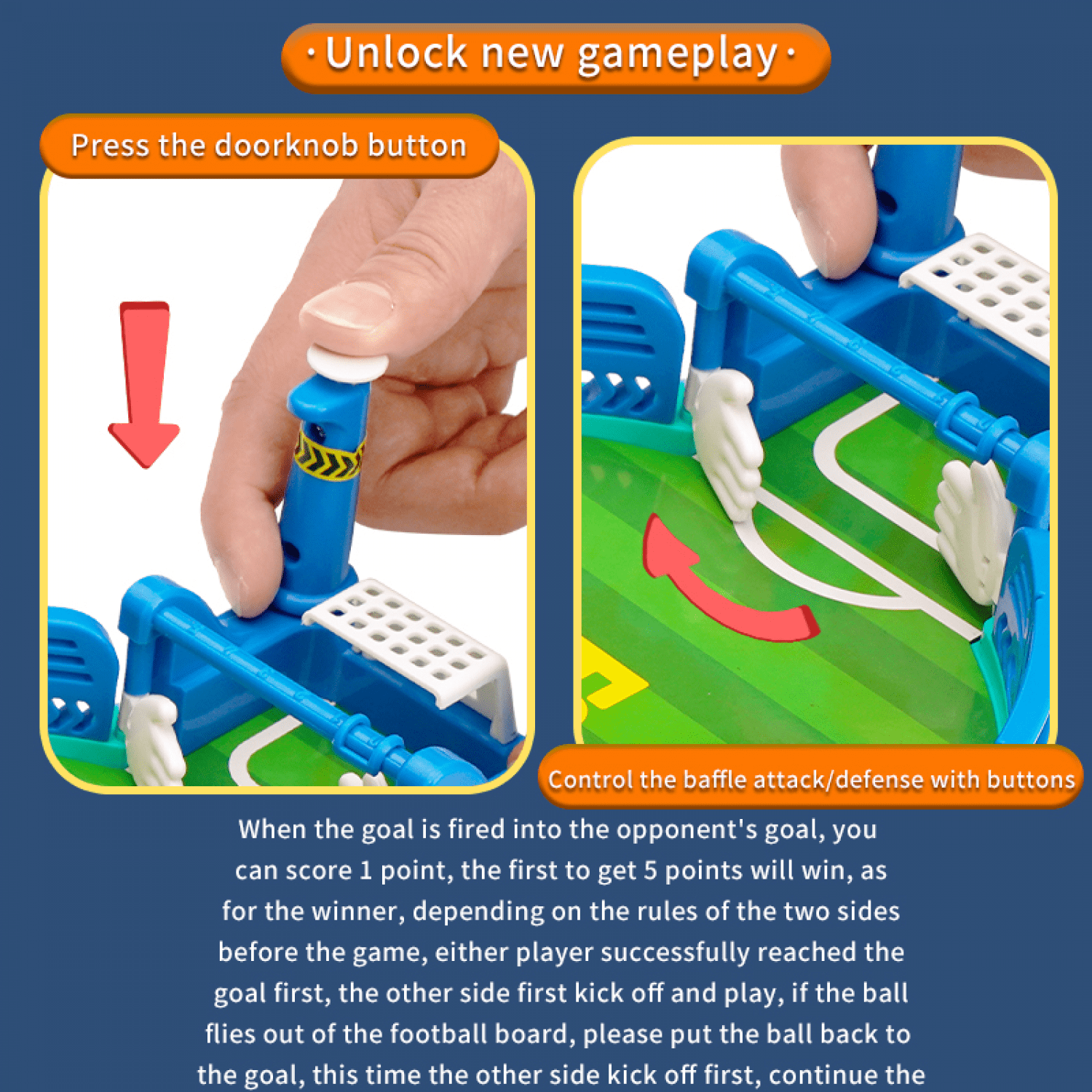 Mini Soccer Board Game for Kids, Foosball Table Toys with 4 Soccer Toys for Boys Ages 8-12 Gifts