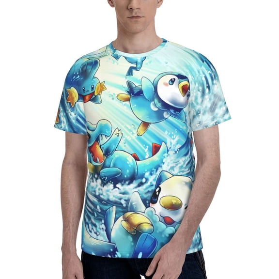 Piplup T Shirt For Men Women, Graphic Print Casual Unisex Short Sleeve Summer Funny Top Tees Shirt
