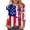 Multicolor#04, variant on 3/4 Sleeve Plus Size Patriotic Tops for Women Trendy USA Flag 4th of July American Red White Blue Star Stripe Printed Oversized Crewneck Holiday T-Shirt Multicolor#12 XXL