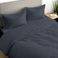 thumbnail image 3 of Ruvanti King Size Cotton Duvet Cover Set - Dark Grey, 3 Pieces with Button Closure,106x96 inches, 3 of 7