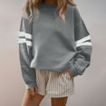 thumbnail image 2 of qucoqpe Women's Trendy Oversized Sweatshirt Color Block Long Sleeve Crewneck Pullover Top, 2 of 4