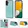 thumbnail image 5 of Case for Samsung Galaxy A14 5G, Premium PU Leather Flip Case [Two Magnetic Clasp] [Card Slots] Stand Function Embossed Mandala Flower Durable Soft TPU Back Wallet Cover - Flower Mint Green, 5 of 16