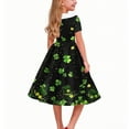 thumbnail image 5 of CYRBOKO Girls Dresses for St. Patrick's Day, A-line Casual Collared Dancewear Short Sleeve Dresses Black Size 11-12 T, 5 of 5