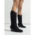 thumbnail image 2 of Women's Fashionable Over The Knee Western Boots With Chunky Heel And Embroidery Detail, Autumn & Winter, 2 of 5
